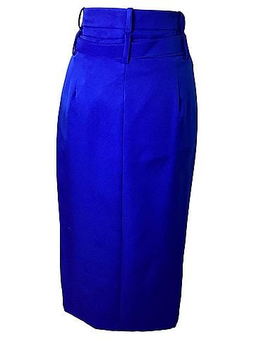 Tea & Cup Women's High Rise Side Slit Belted Skirt (view 2)
