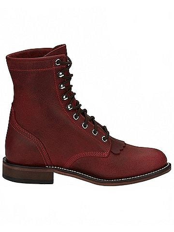 Justin Women's Lace Up Roper Boots in Wine (view 1)