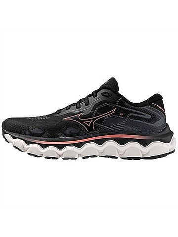 Mizuno Women's Wave Horizon 7 Running Shoes in Black Dubarry (view 2)