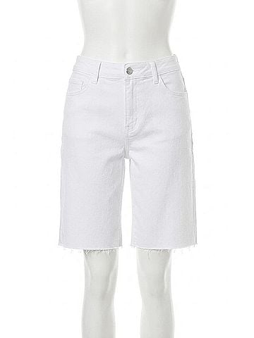 Elliott Lauren Wide Leg Denim Shorts in White (view 1)