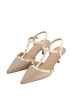Andrea Solid Brown Women's Studded Slingback Pump Size 10 - photo 4