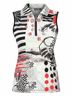 Dolcezza Red Sleeveless Knit Pullover in Red/Black/White Size XL - photo 1
