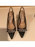 Charles David 100% Leather Black Heels Size 7 - photo 3
