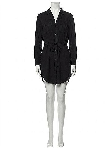 Bella Dahl Flap Pocket Shirt Dress in Black (view 1)