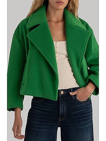 Kut from the Kloth Harper Notch Collar Jacket in Green (view 2)