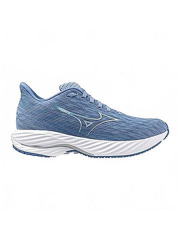 Mizuno Women's Wave Rider 28 Running Shoe in Glacier Lake-White (view 1)
