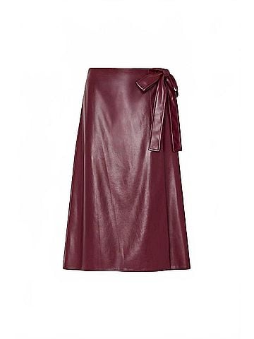 Milly Faux Leather Bow Maxi Skirt (view 1)