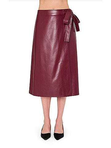Milly Faux Leather Bow Maxi Skirt (view 2)