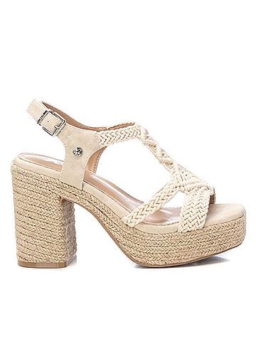 XTI Women's Heeled Jute Platform Sandals (view 1)