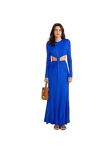 FARM Rio Long Sleeve Knot Front Cutout Maxi Dress Cocktail Dress (view 1)