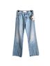 Mother 100% Cotton Floral Graphic Blue Gold Jeans Size 24 waist - photo 1