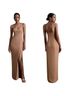 BHLDN 100% Polyester Solid Tan Brown Casual Dress Size 14 - photo 1