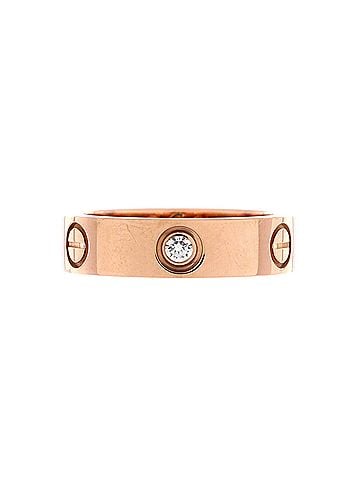 Cartier Love 3 Diamonds Band Ring 18K Rose Gold with Diamonds (view 1)