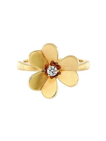 Van Cleef & Arpels Frivole 1 Flower Ring 18K Yellow Gold with Diamond Small (view 1)
