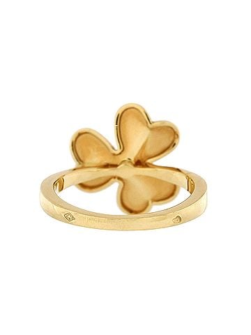 Van Cleef & Arpels Frivole 1 Flower Ring 18K Yellow Gold with Diamond Small (view 2)