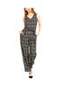 J. McLaughlin 100% Polyester Tweed Black White Jumpsuit Size 10 - photo 1