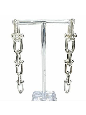 Tiffany & Co. TIFFANY&Co. Tiffany HardWear Graduated Link Earrings (Pair) AG925 Silver Made in Italy Weight 22.5g Women's (view 1)