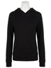 Monrow Solid Black Kangaroo Pullover Hoodie in Black Size S - photo 1