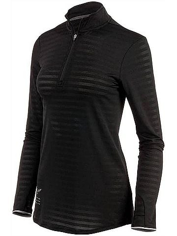 Mizuno Women's Alpha Eco Running Half Zip Sweatshirt in Black (view 2)