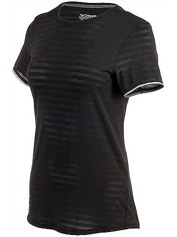 Mizuno Women's Alpha Eco Running Tee in Black (view 2)