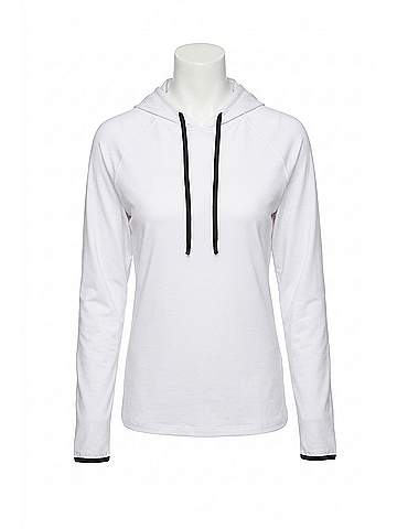 abacus Loop Long Seeves Drycool Golf Hoodie in White (view 1)