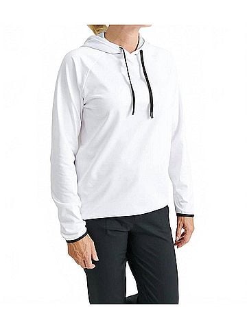 abacus Loop Long Seeves Drycool Golf Hoodie in White (view 2)