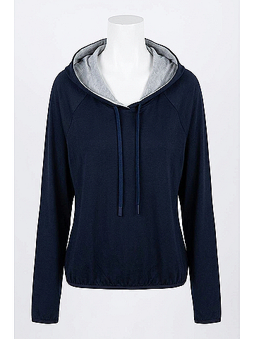 abacus Loop Long Sleeves Drycool Golf Hoodie in Navy (view 2)