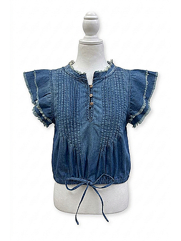 Katie J NYC Women's Hart Chambray Top in Denim (view 1)