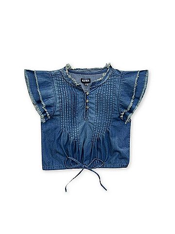 Katie J NYC Women's Hart Chambray Top in Denim (view 2)
