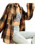 Pol Plaid Black Button Down Plaid Shirt in Multi Black Size S - photo 2
