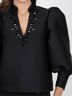 Emily McCarthy Solid Black Hampton Top in Midnight Size M - photo 6