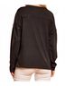Andree by UNIT Floral Black Embroidered Split Neck Top in Black Size L - photo 4