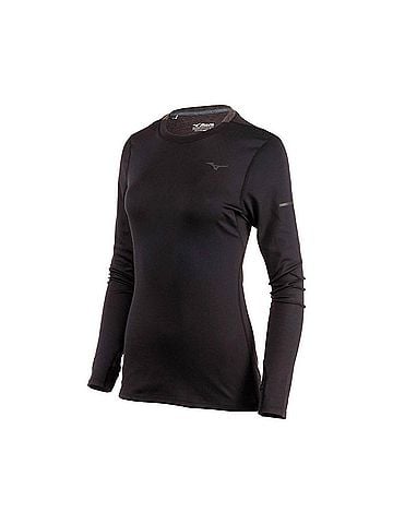 Mizuno Women's Breath Thermo Long Sleeve Top in Black (view 2)