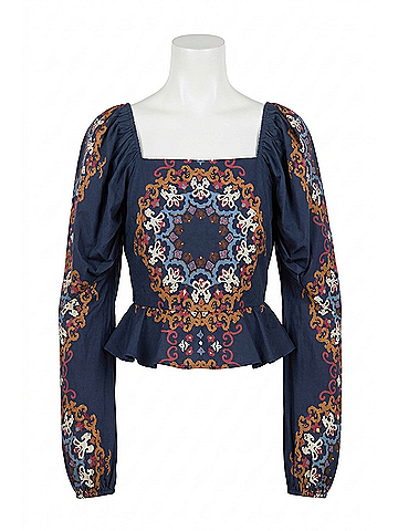 Cleobella Elizabeth Top in Venezia Blue (view 1)
