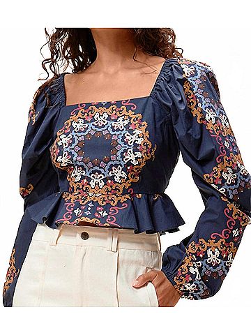 Cleobella Elizabeth Top in Venezia Blue (view 2)