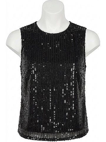 Velvet by Graham & Spencer Masion Sequined Top in Black (view 1)