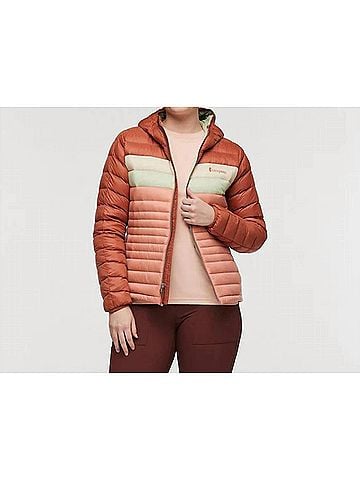 Cotopaxi Women's Fuego Down Hooded Jacket in Faded Brick/Clay (view 2)