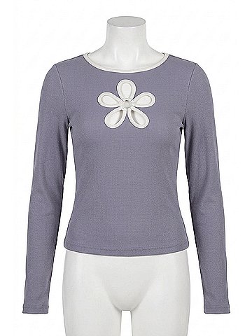 Oddi Ditzy Daisy Long Sleeve Top in Blue (view 1)