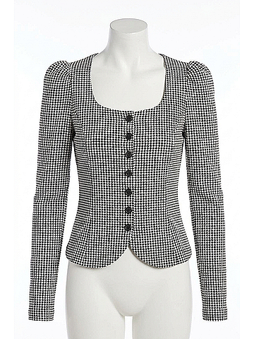 Fifteen Twenty Frannie Puff Sleeve Top in Houndstooth (view 1)
