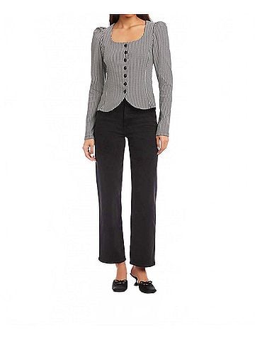 Fifteen Twenty Frannie Puff Sleeve Top in Houndstooth (view 2)