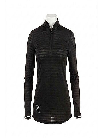 Mizuno Women's Alpha Eco Half Zip Top in Black (view 1)