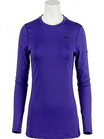 Mizuno Women's Breath Thermo Long Sleeve Top in Deep Blue (view 1)