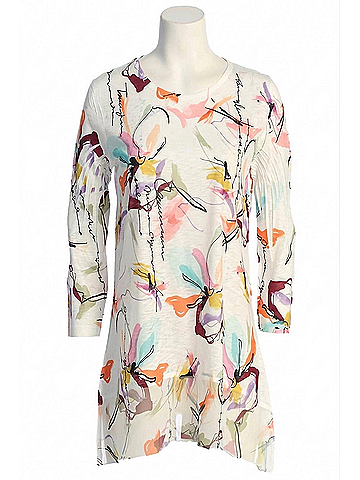 Jess & Jane Women's Elena Chiffon Hem Top in Animal Print (view 1)