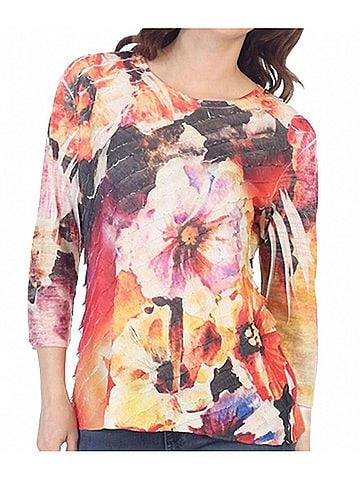 Jess & Jane Sensation Ruffle Top in Floral Sublimation (view 2)