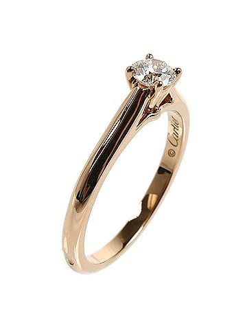 Cartier CARTIER Cartier 18KPG Pink Gold Solitaire 1895 Wedding Ring N4226648 Diamond 0.23ct Women's (view 2)