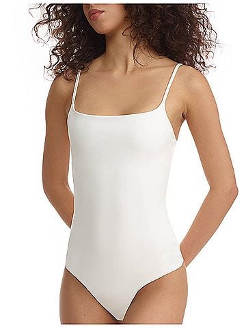 Commando Faux Leather Cami Bodysuit in White (view 2)