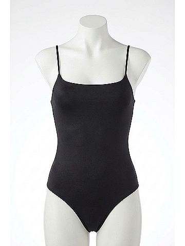 Commando Faux Leather Cami Bodysuit in Black (view 1)