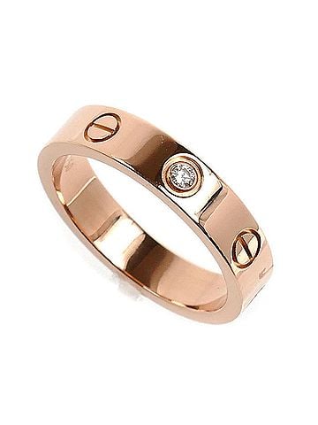 Cartier CARTIER Cartier 18KPG Pink Gold Mini Love 1P Diamond Ring B4050750 50 4.5g Women's (view 1)
