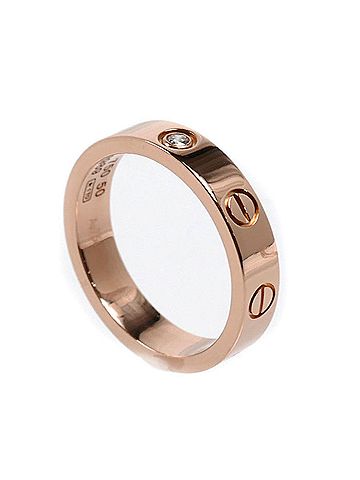 Cartier CARTIER Cartier 18KPG Pink Gold Mini Love 1P Diamond Ring B4050750 50 4.5g Women's (view 2)