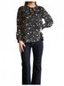 ABLE Floral Black Annette Tie Blouse in Black/ White Size XS - photo 2